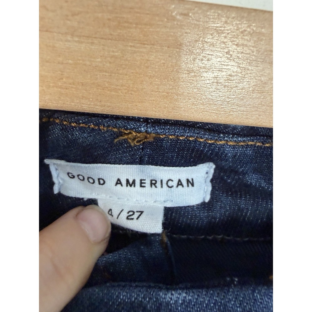 Good American Jeans Women's 4/27 Good Curve Straight Super High Rise Dark Wash - Picture 5 of 9